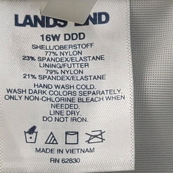 Lands End Navy & White Stripe Tankini 16 DDD - Picture 4 of 8